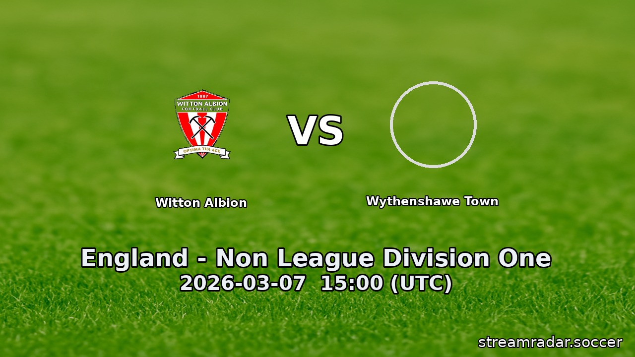 Witton Albion vs Wythenshawe Town