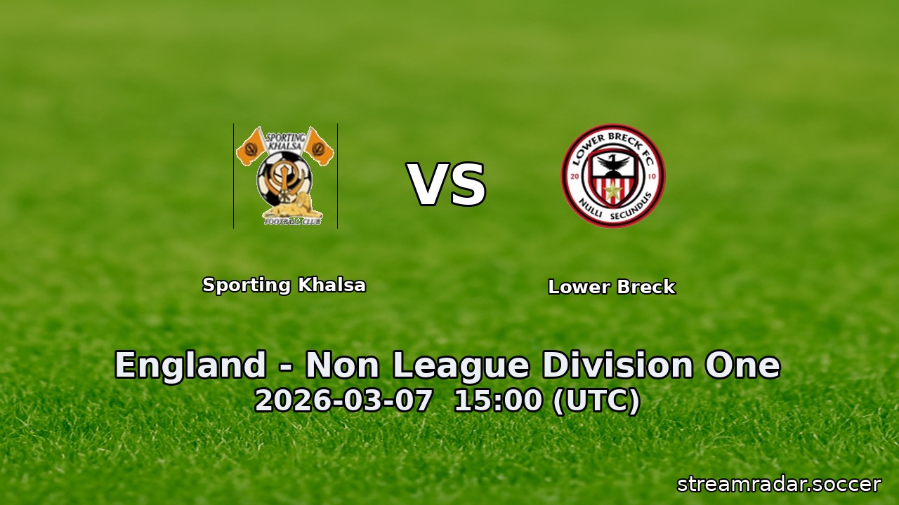 Sporting Khalsa vs Lower Breck