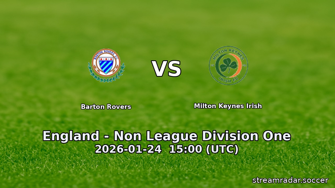 Barton Rovers vs Milton Keynes Irish