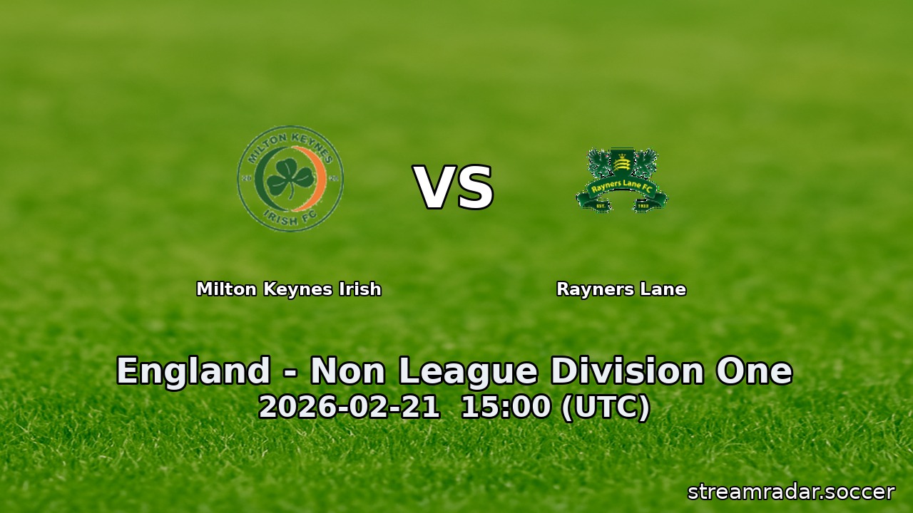 Milton Keynes Irish vs Rayners Lane