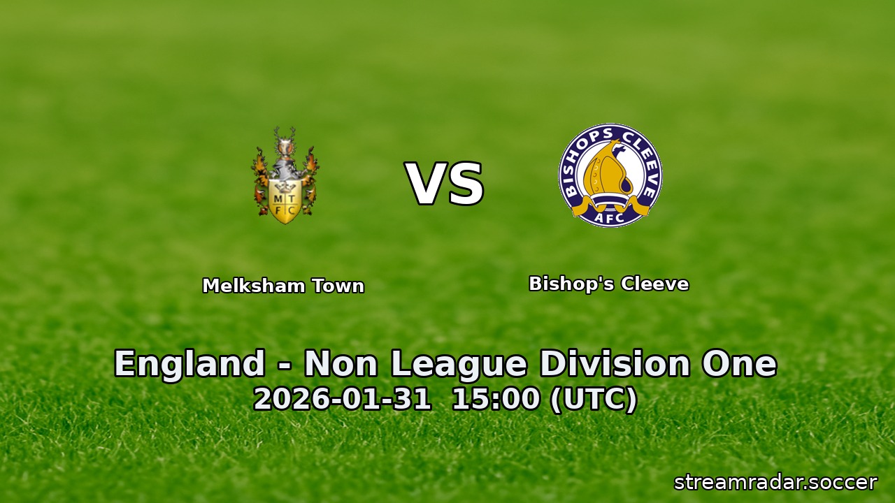 Melksham Town vs Bishop's Cleeve