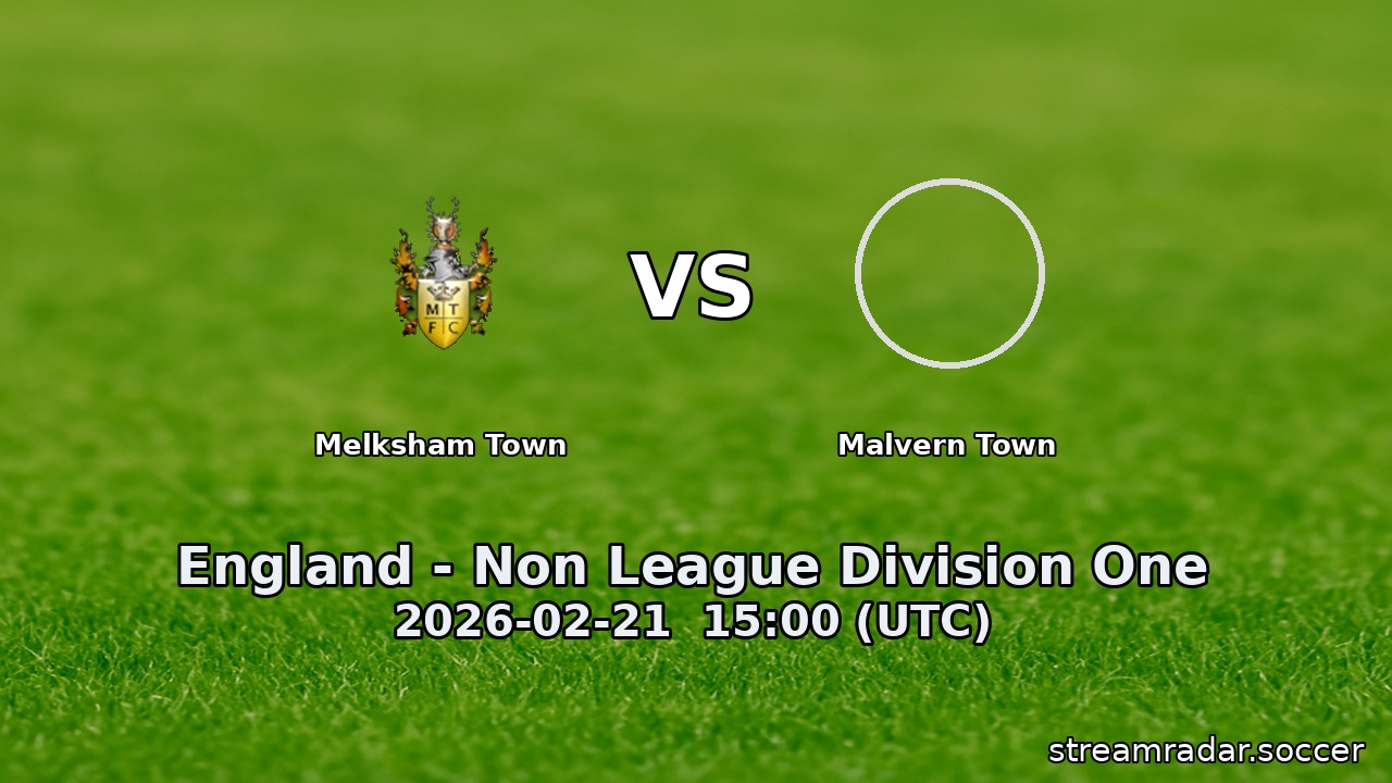 Melksham Town vs Malvern Town