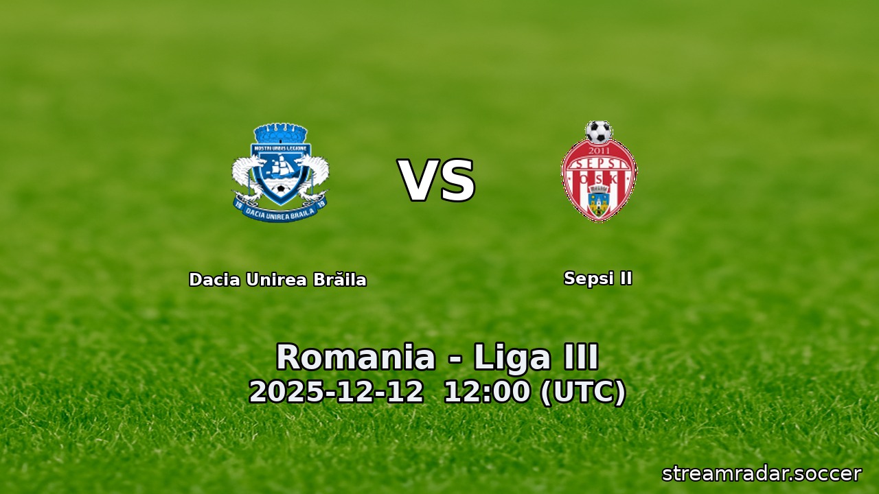 Dacia Unirea Brăila vs Sepsi II