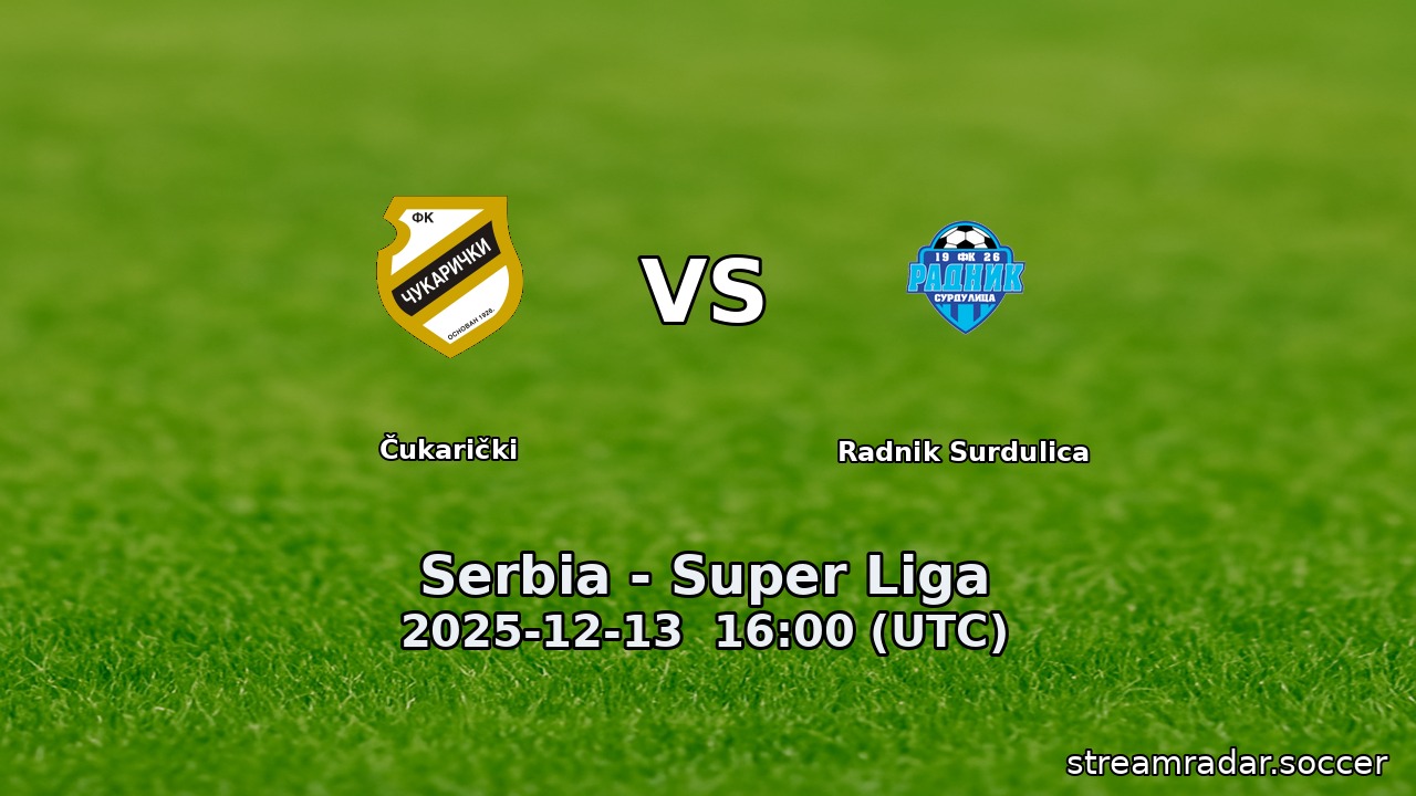 Čukarički vs Radnik Surdulica