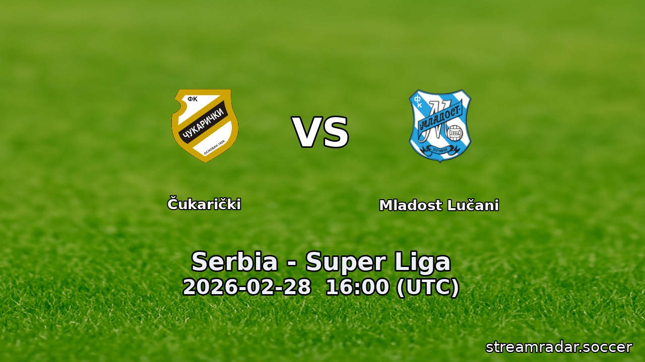 Čukarički vs Mladost Lučani