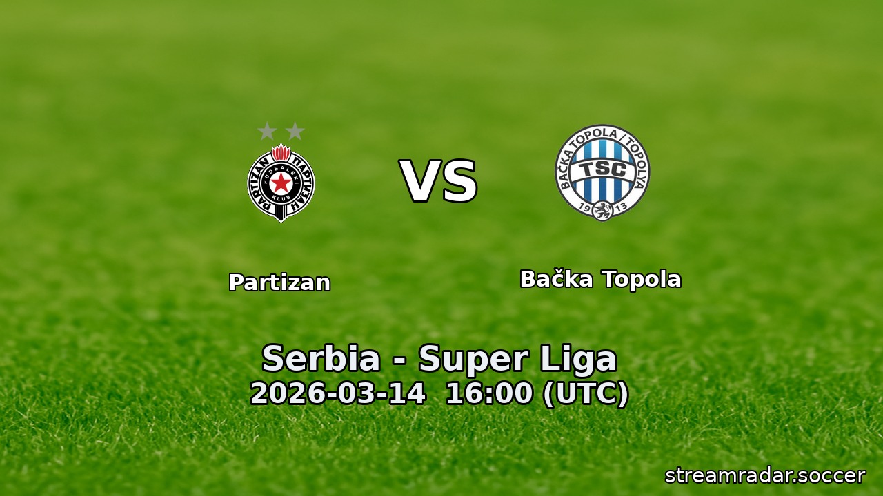 Partizan vs Bačka Topola