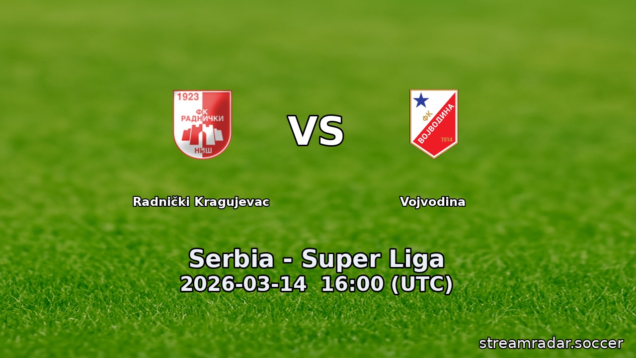 Radnički Kragujevac vs Vojvodina