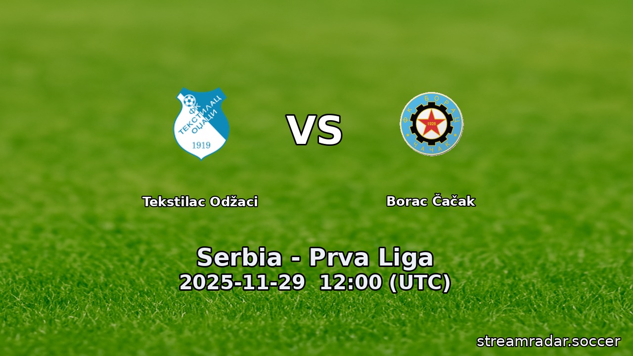 Tekstilac Odžaci vs Borac Čačak