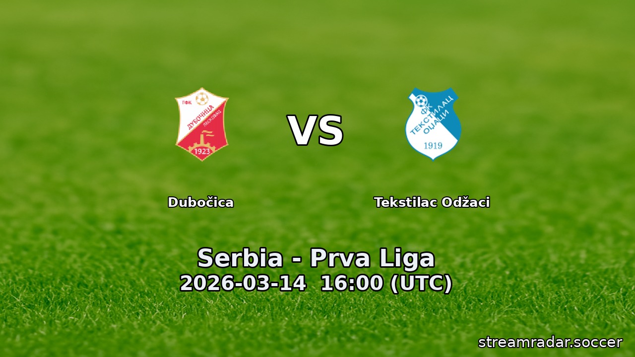 Dubočica vs Tekstilac Odžaci