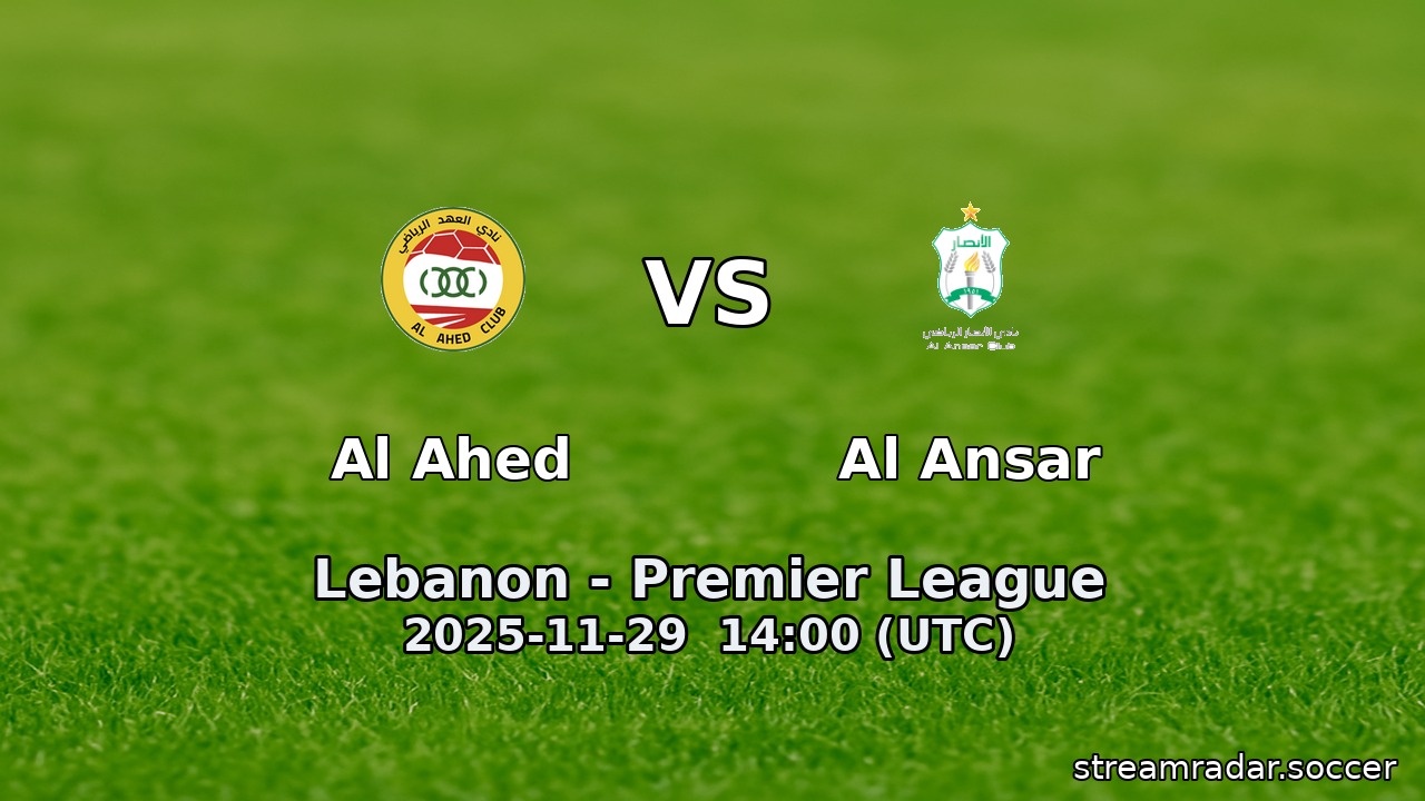Al Ahed vs Al Ansar