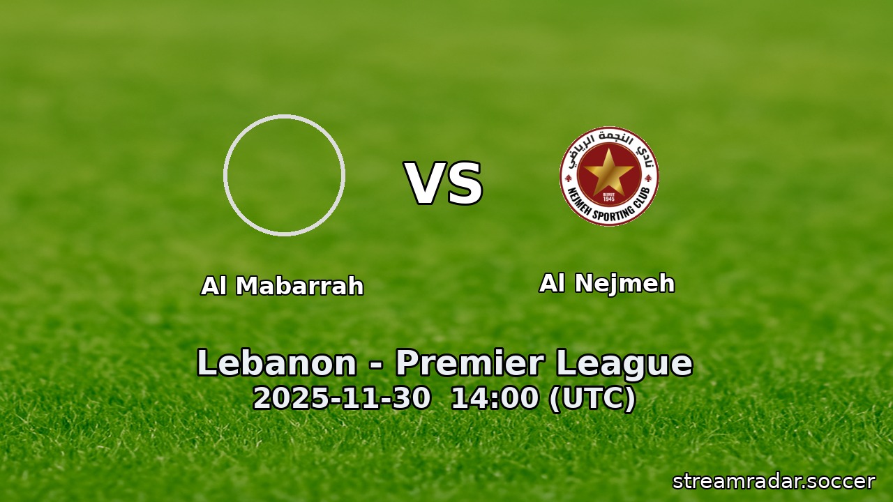 Al Mabarrah vs Al Nejmeh
