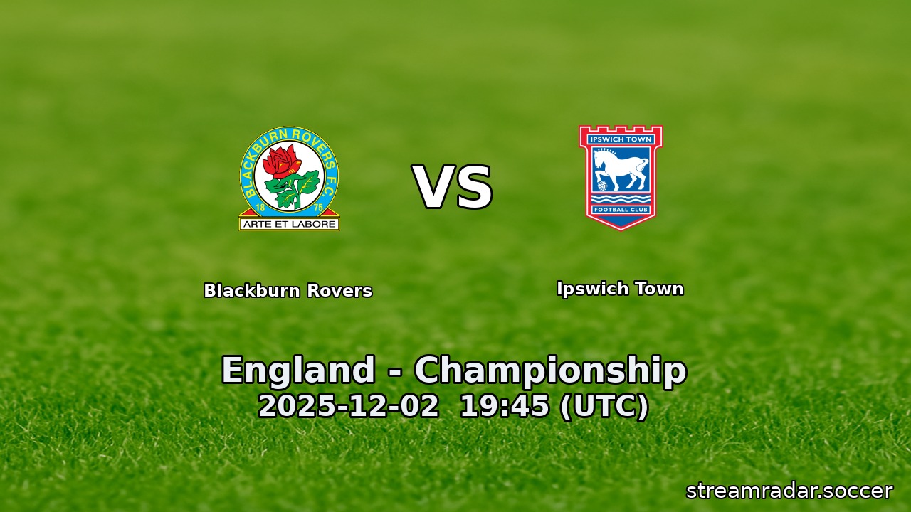 Blackburn Rovers vs Ipswich Town