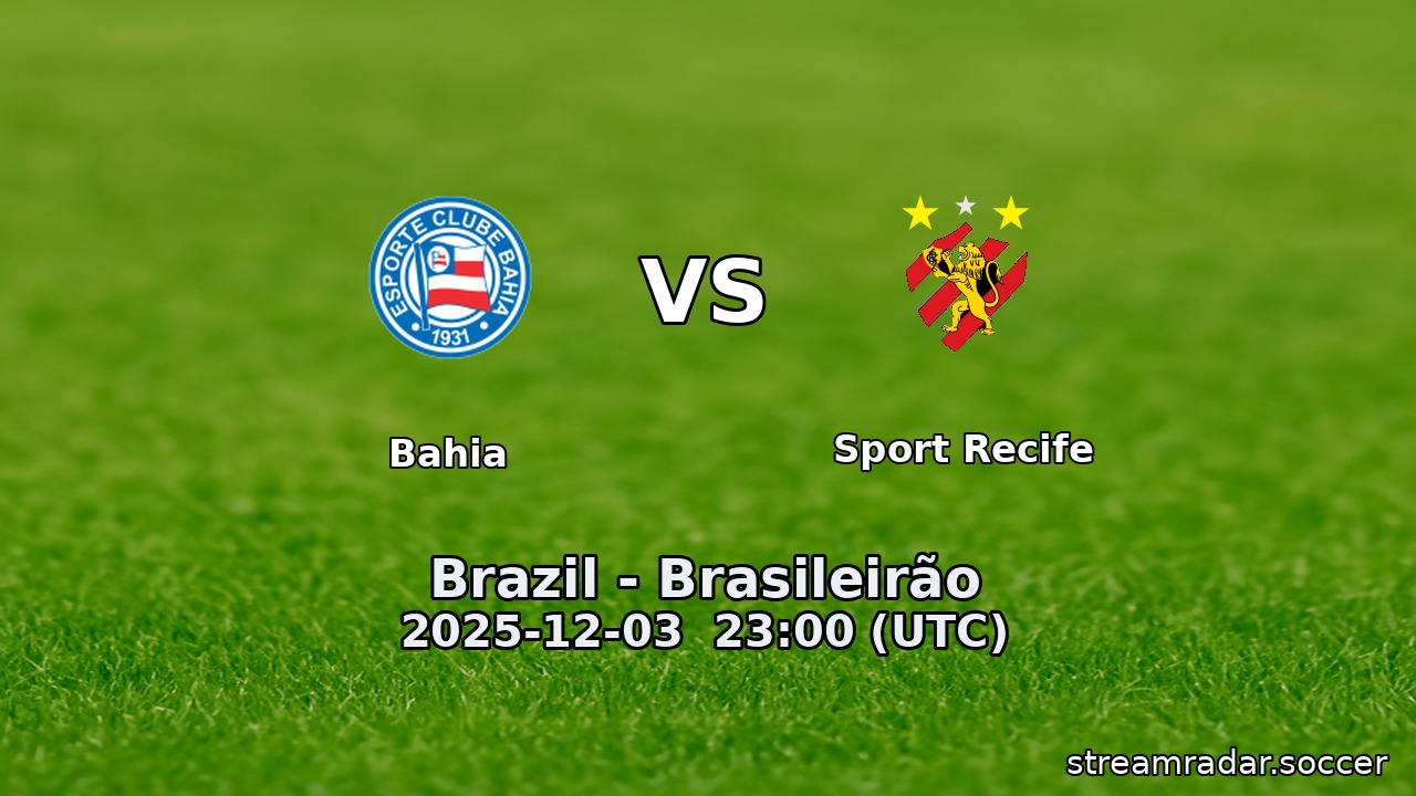 Bahia vs Sport Recife