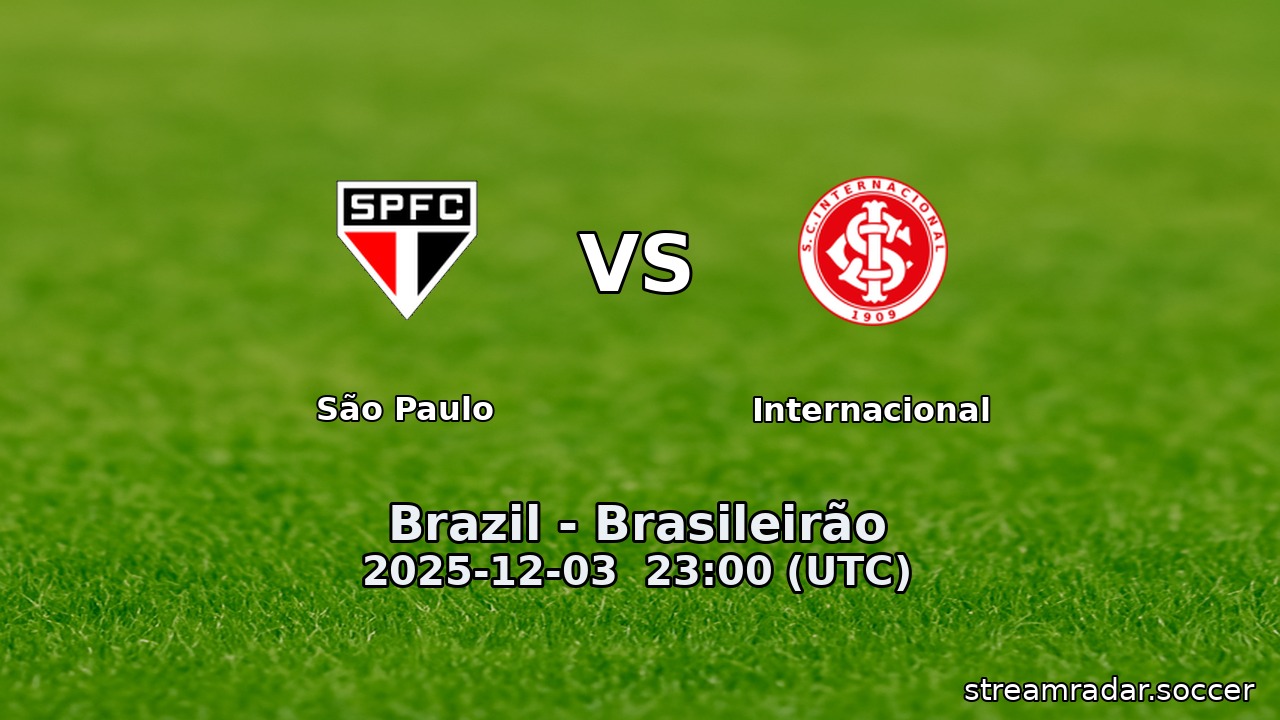 São Paulo vs Internacional