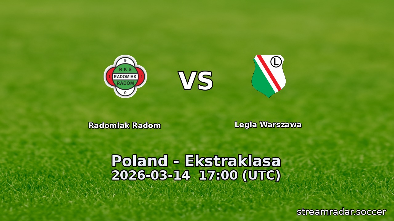 Radomiak Radom vs Legia Warszawa
