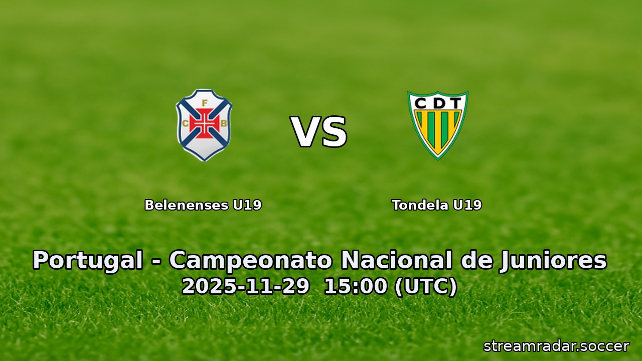 Belenenses U19 vs Tondela U19
