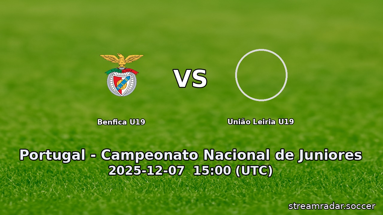 Benfica U19 vs União Leiria U19