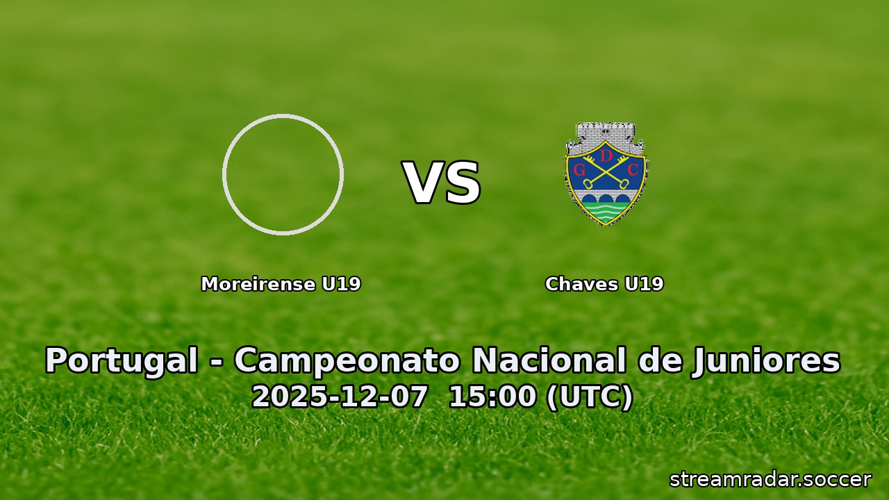 Moreirense U19 vs Chaves U19