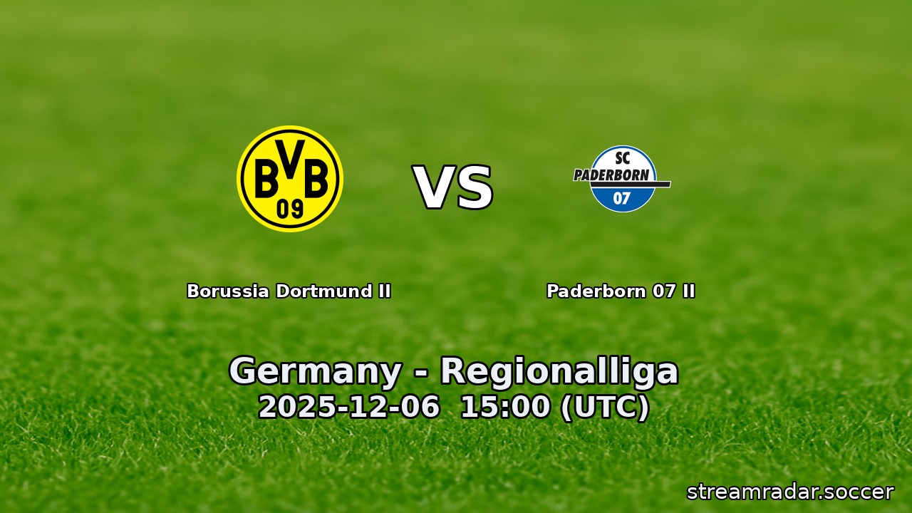 Borussia Dortmund II vs Paderborn 07 II