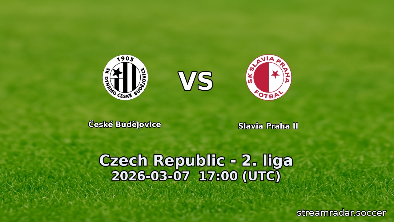 České Budějovice vs Slavia Praha II