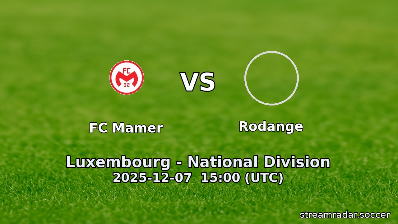 FC Mamer vs Rodange