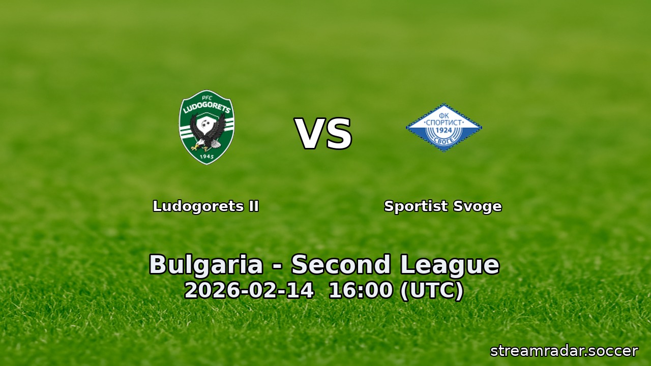 Ludogorets II vs Sportist Svoge