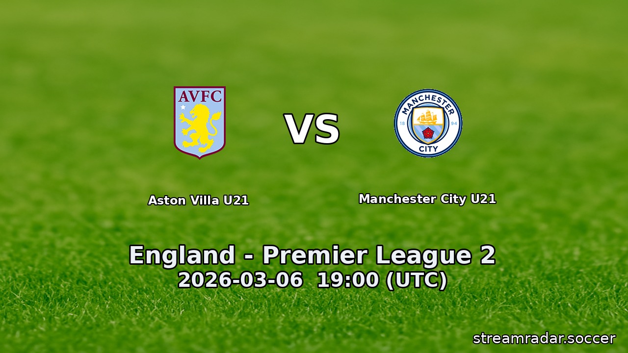 Aston Villa U21 vs Manchester City U21