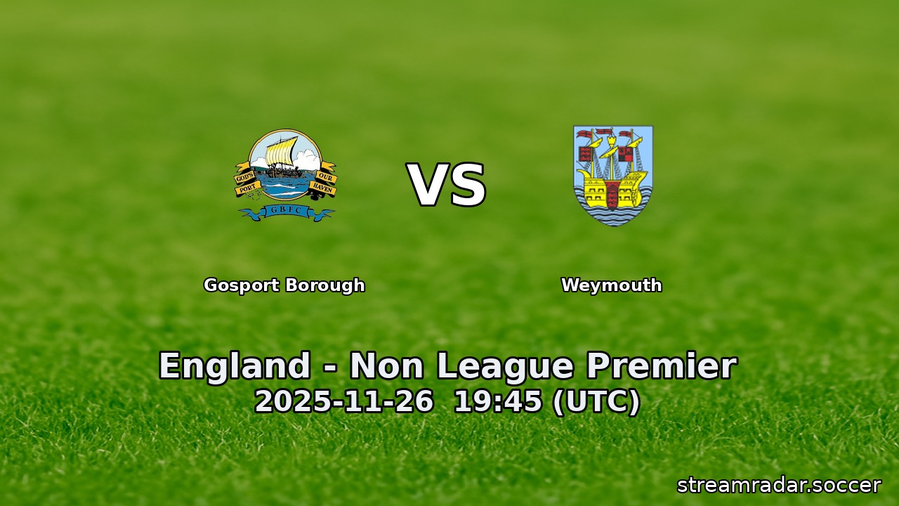 Gosport Borough vs Weymouth