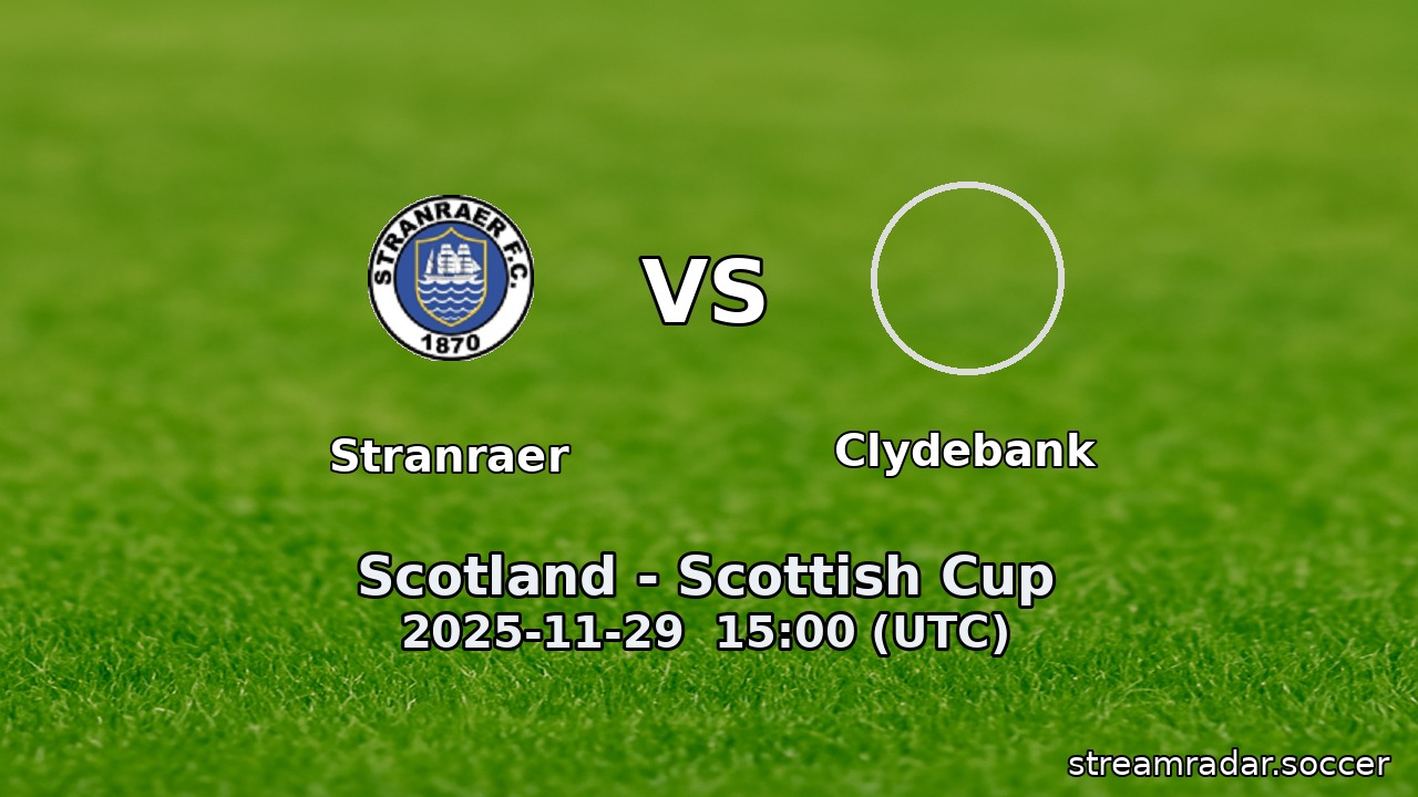 Stranraer vs Clydebank