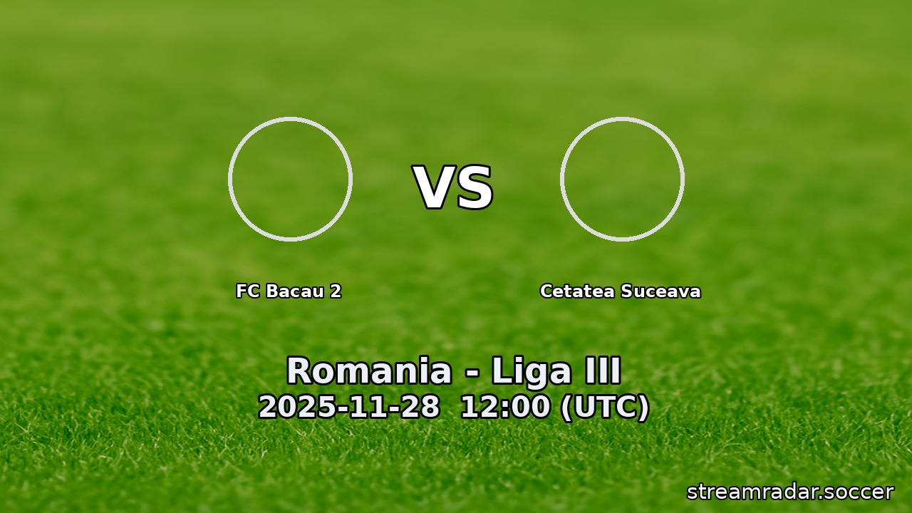 FC Bacau 2 vs Cetatea Suceava