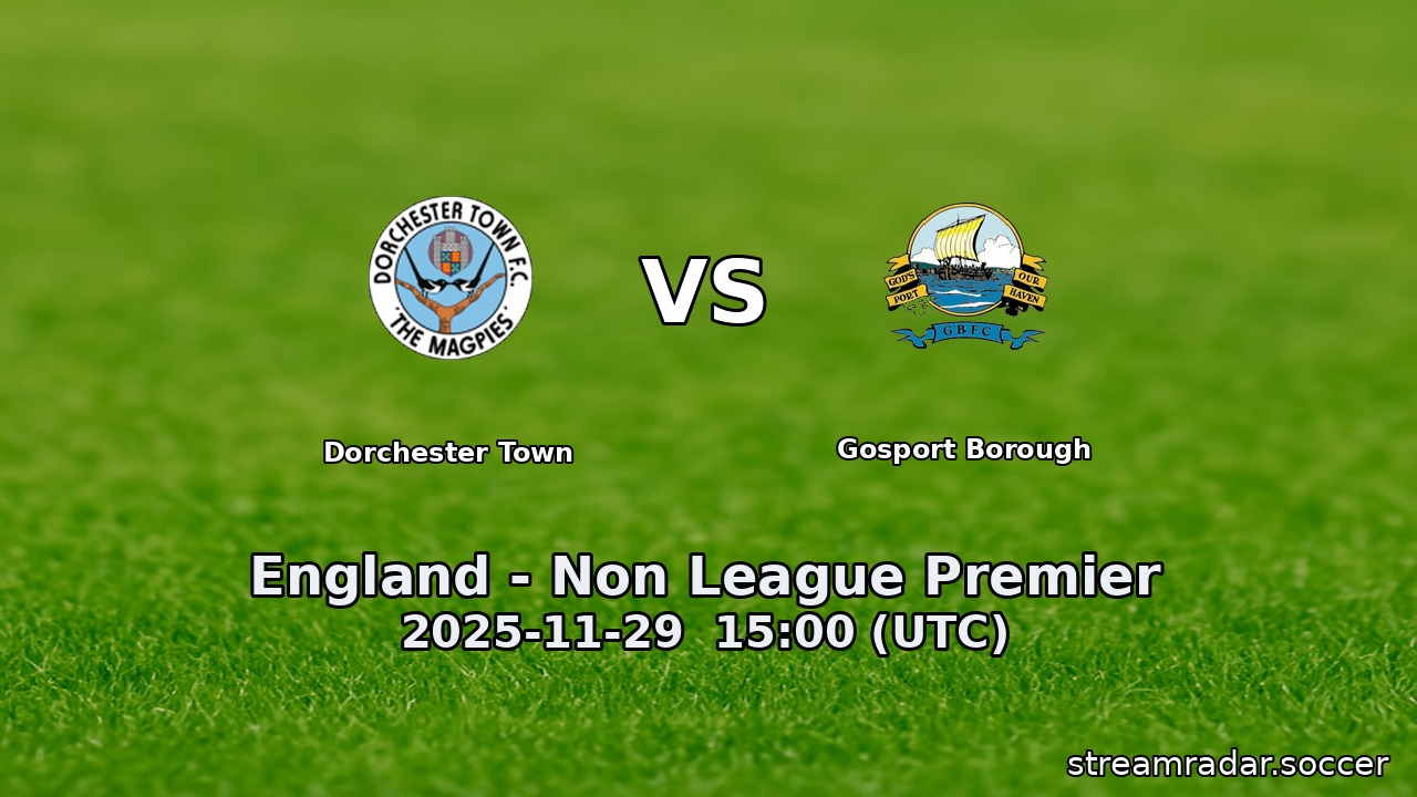 Dorchester Town vs Gosport Borough