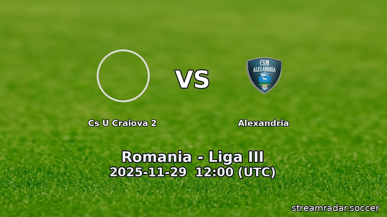 Cs U Craiova 2 vs Alexandria