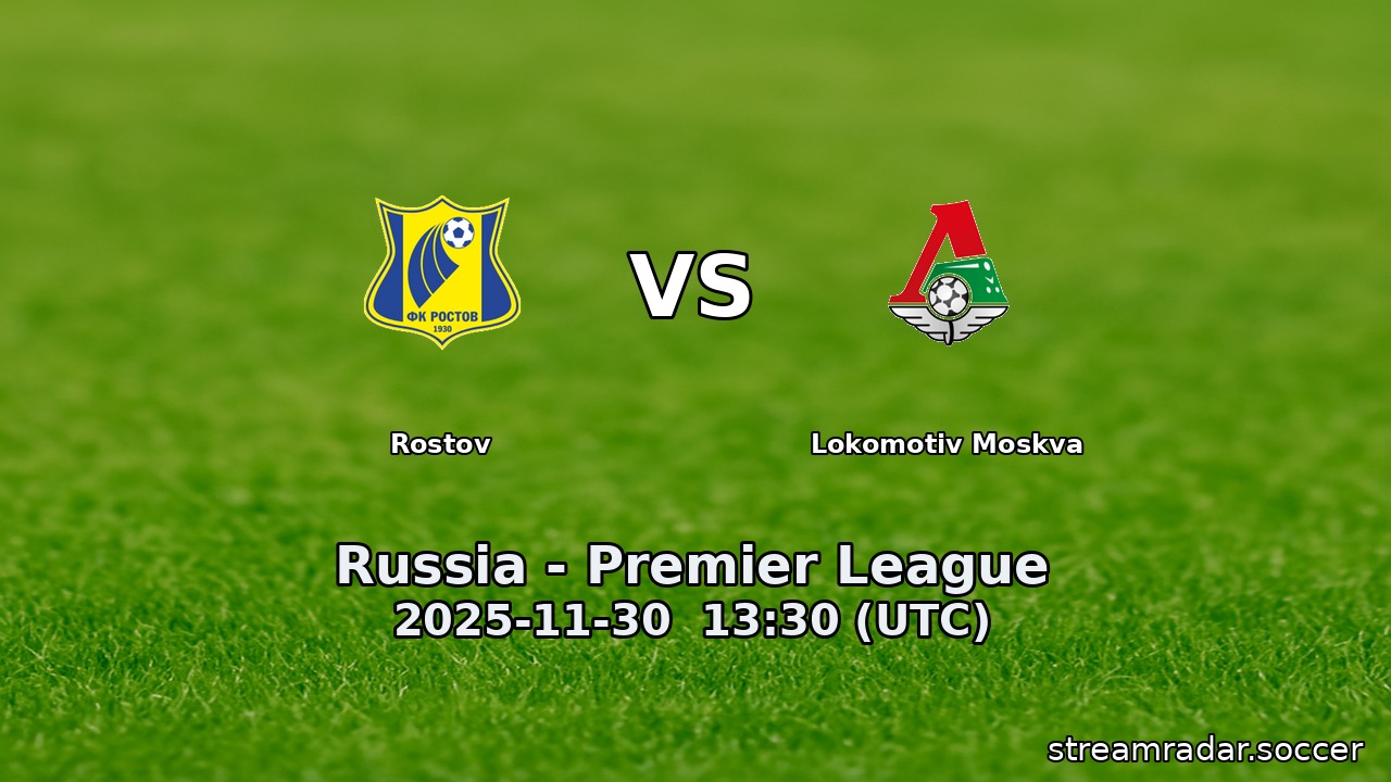 Rostov vs Lokomotiv Moskva