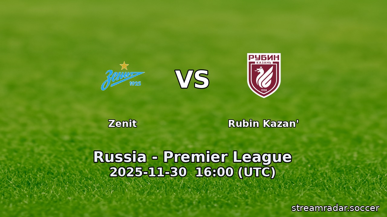 Zenit vs Rubin Kazan'