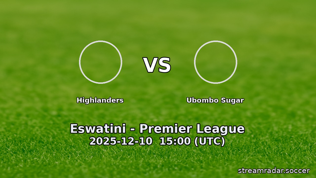 Highlanders vs Ubombo Sugar