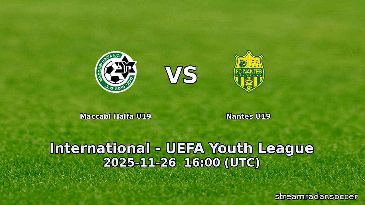 Maccabi Haifa U19 vs Nantes U19