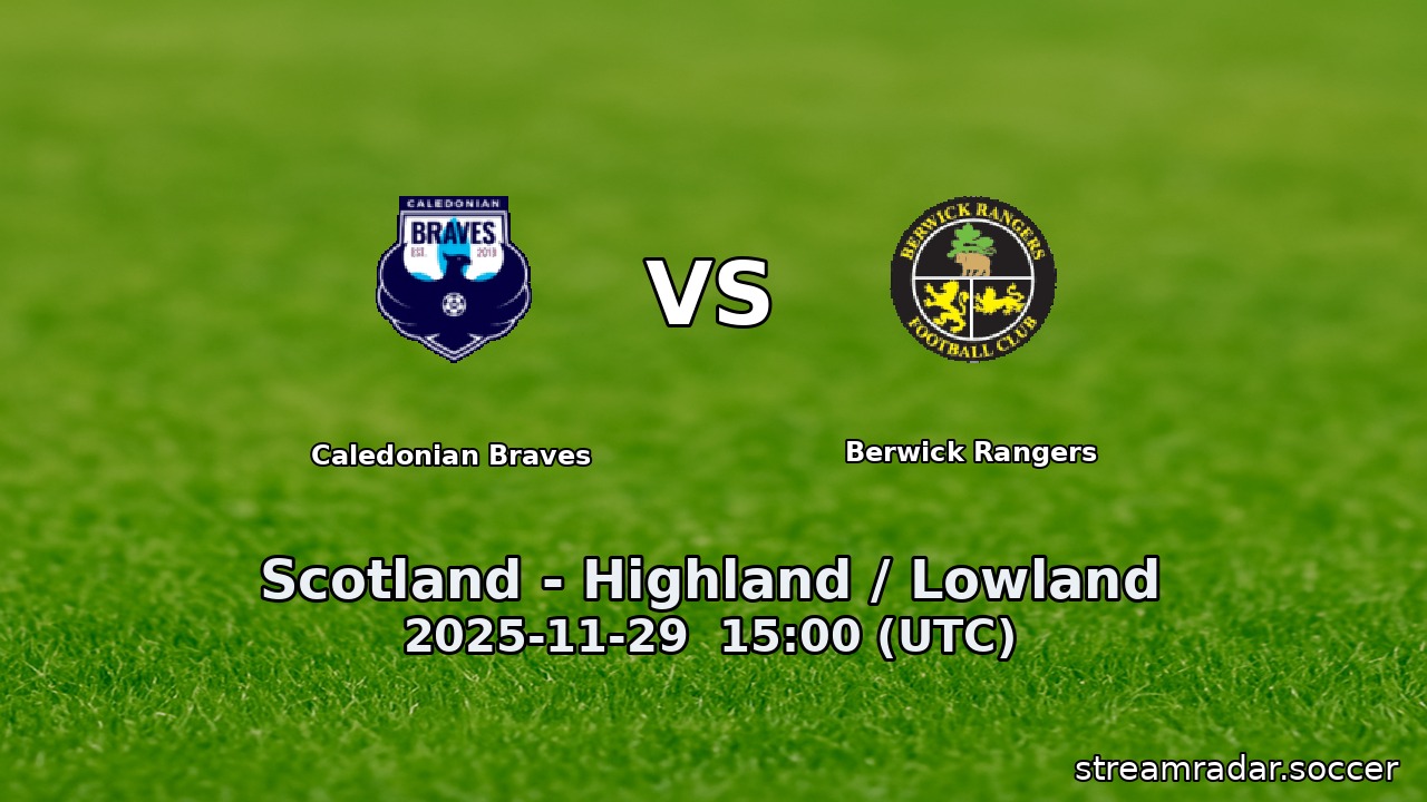 Caledonian Braves vs Berwick Rangers