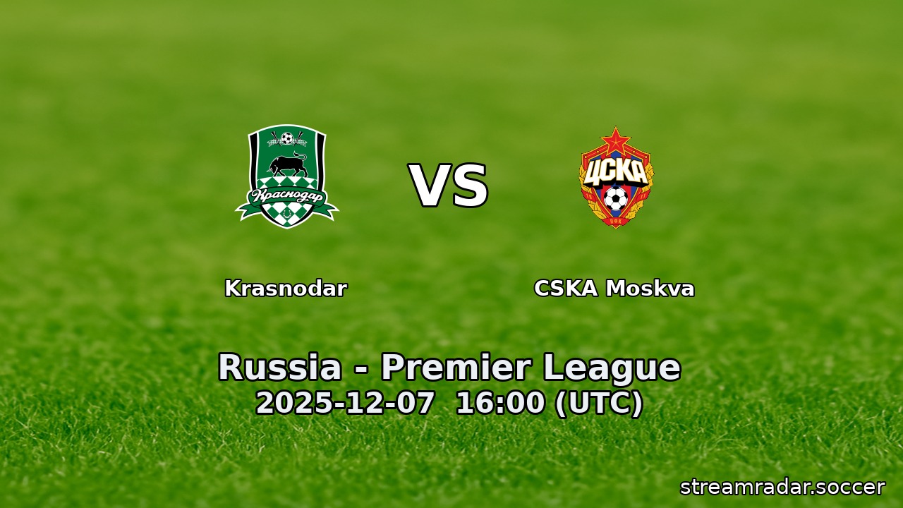 Krasnodar vs CSKA Moskva