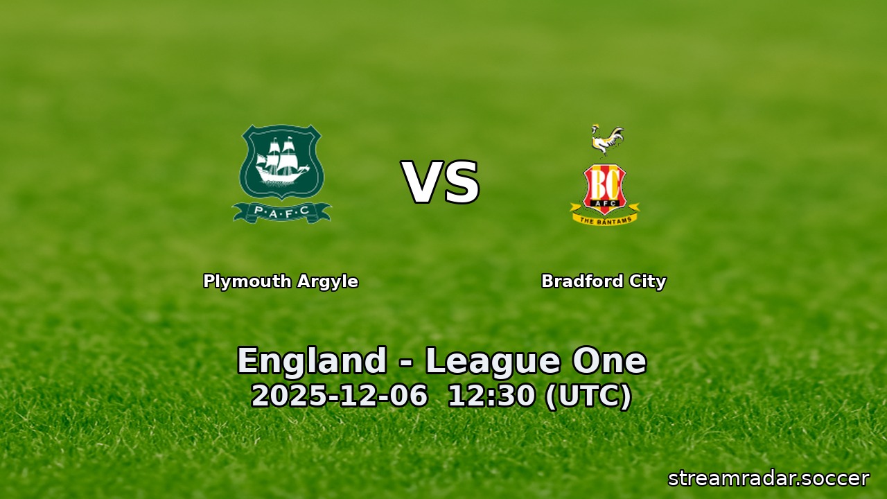 Plymouth Argyle vs Bradford City