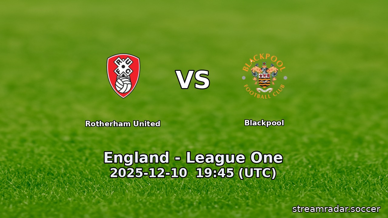 Rotherham United vs Blackpool