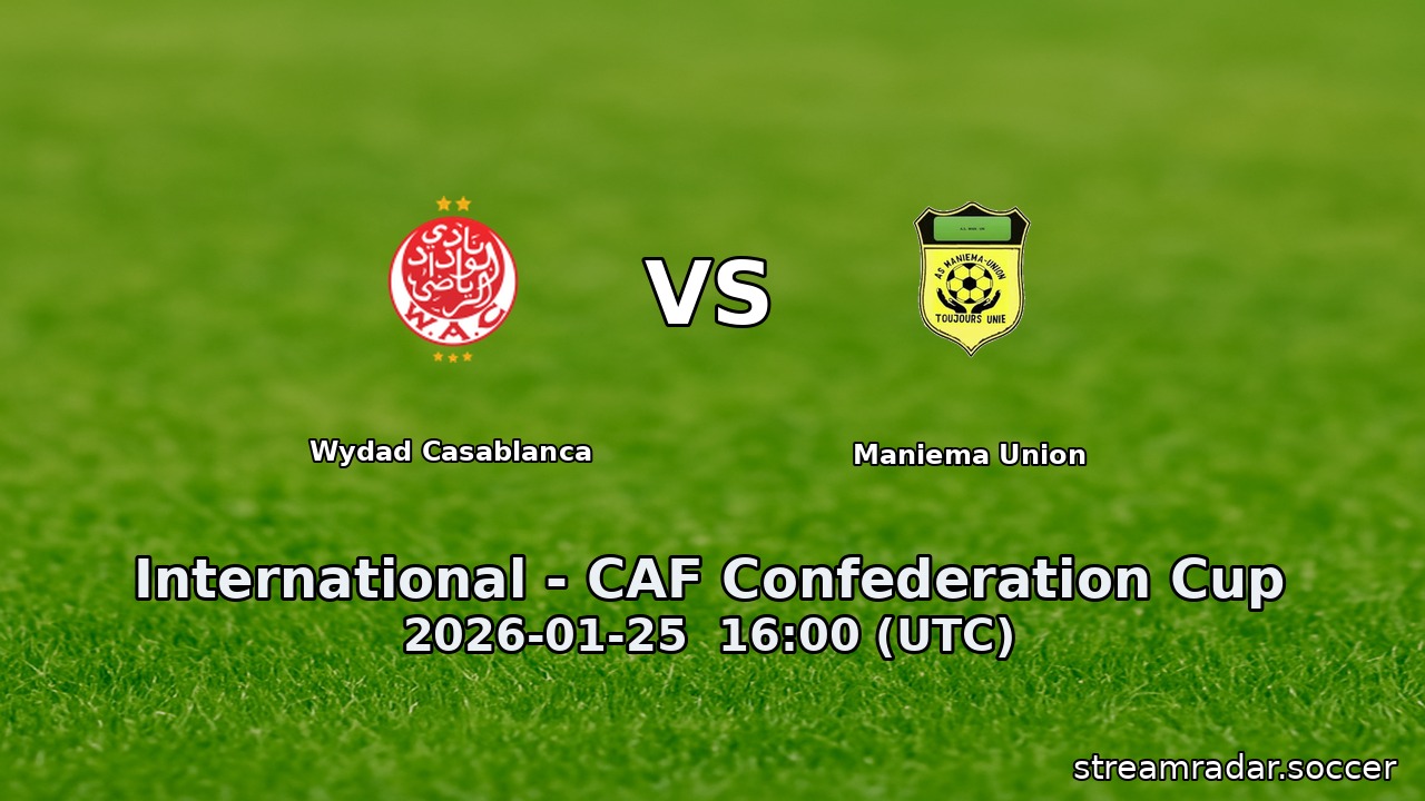 Wydad Casablanca vs Maniema Union
