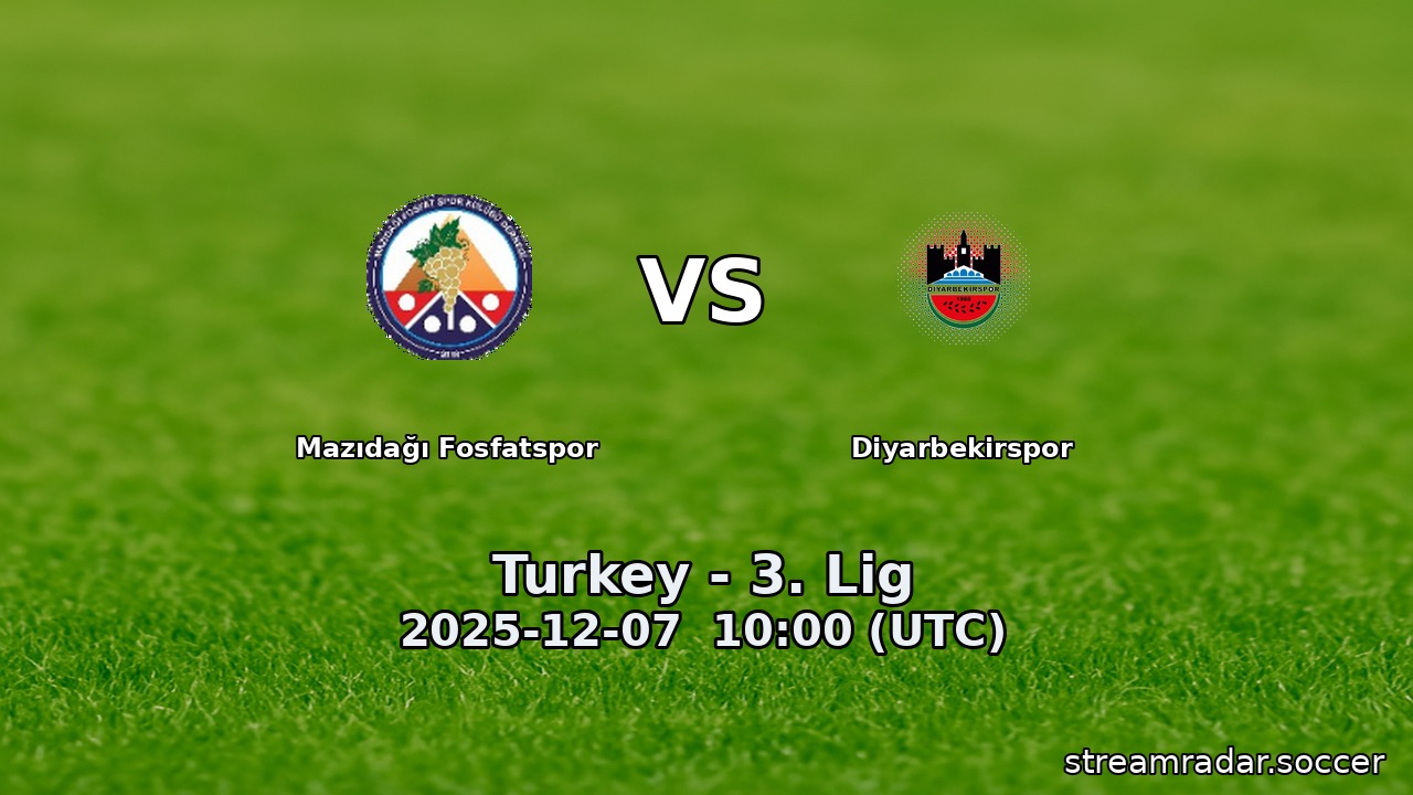 Mazıdağı Fosfatspor vs Diyarbekirspor