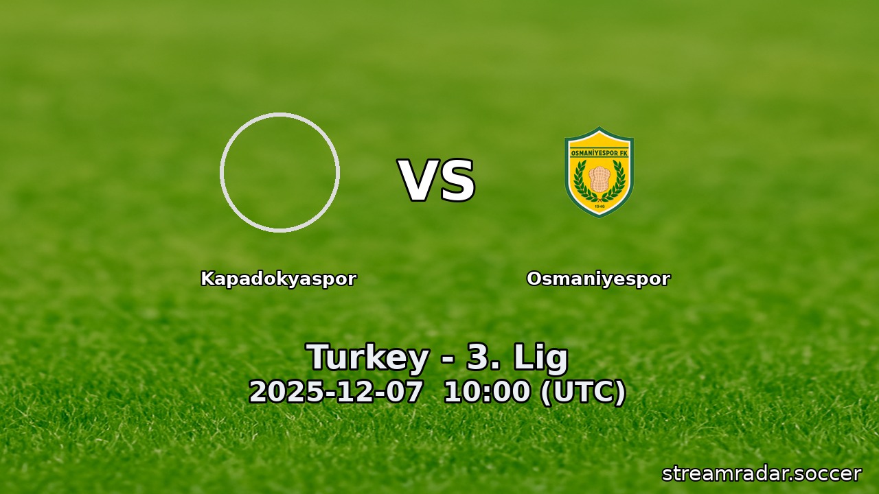 Kapadokyaspor vs Osmaniyespor