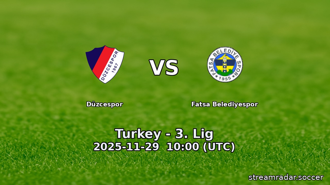 Düzcespor vs Fatsa Belediyespor