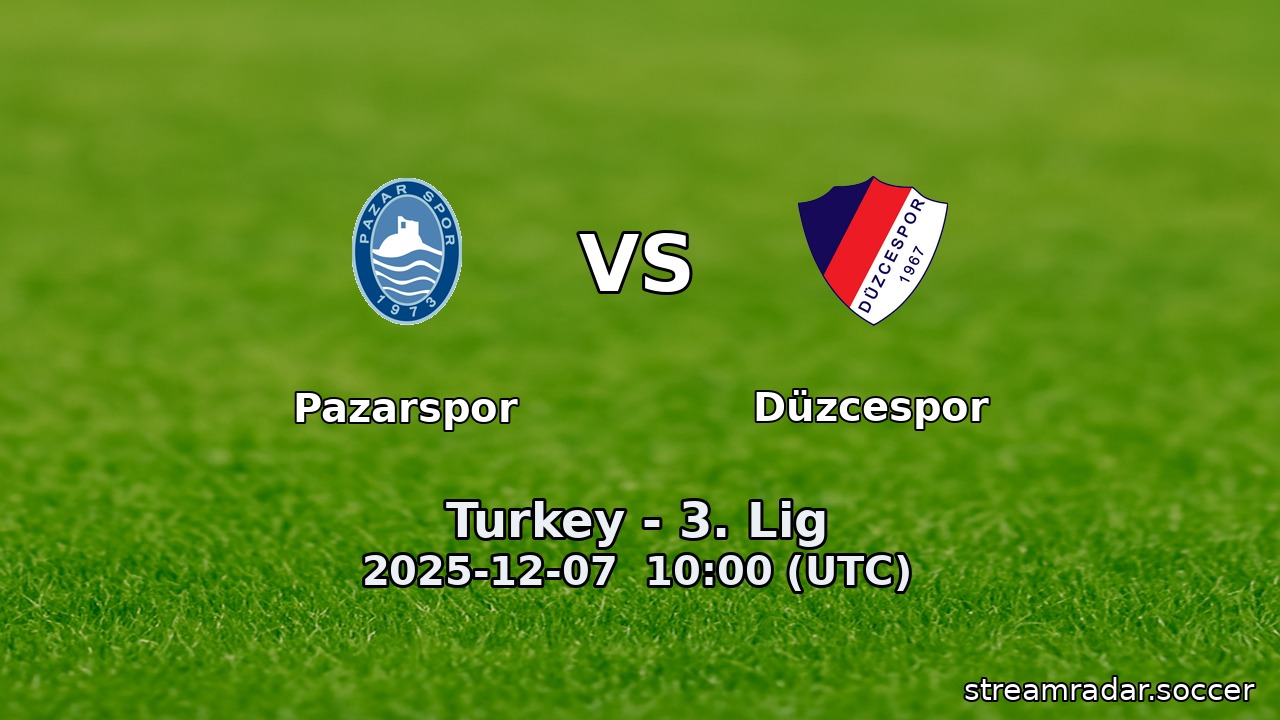 Pazarspor vs Düzcespor