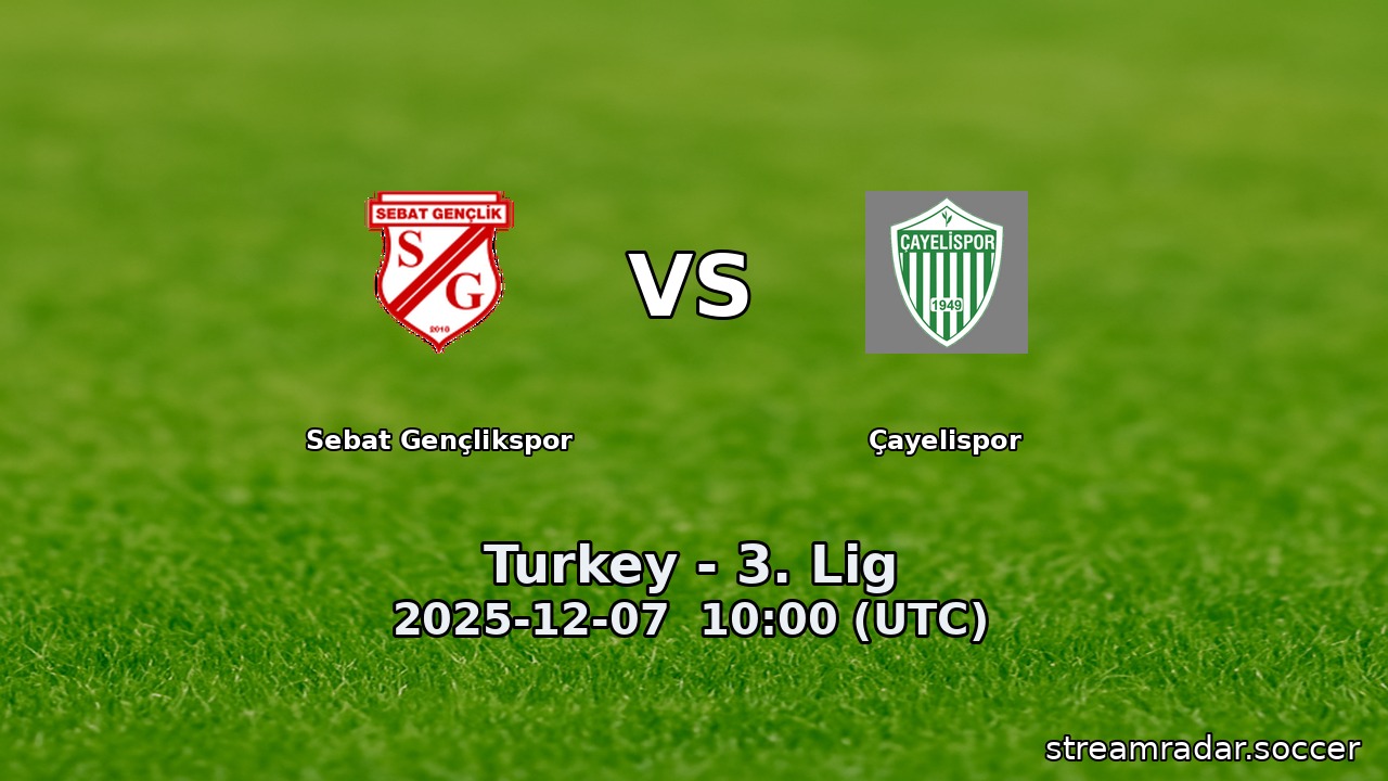 Sebat Gençlikspor vs Çayelispor