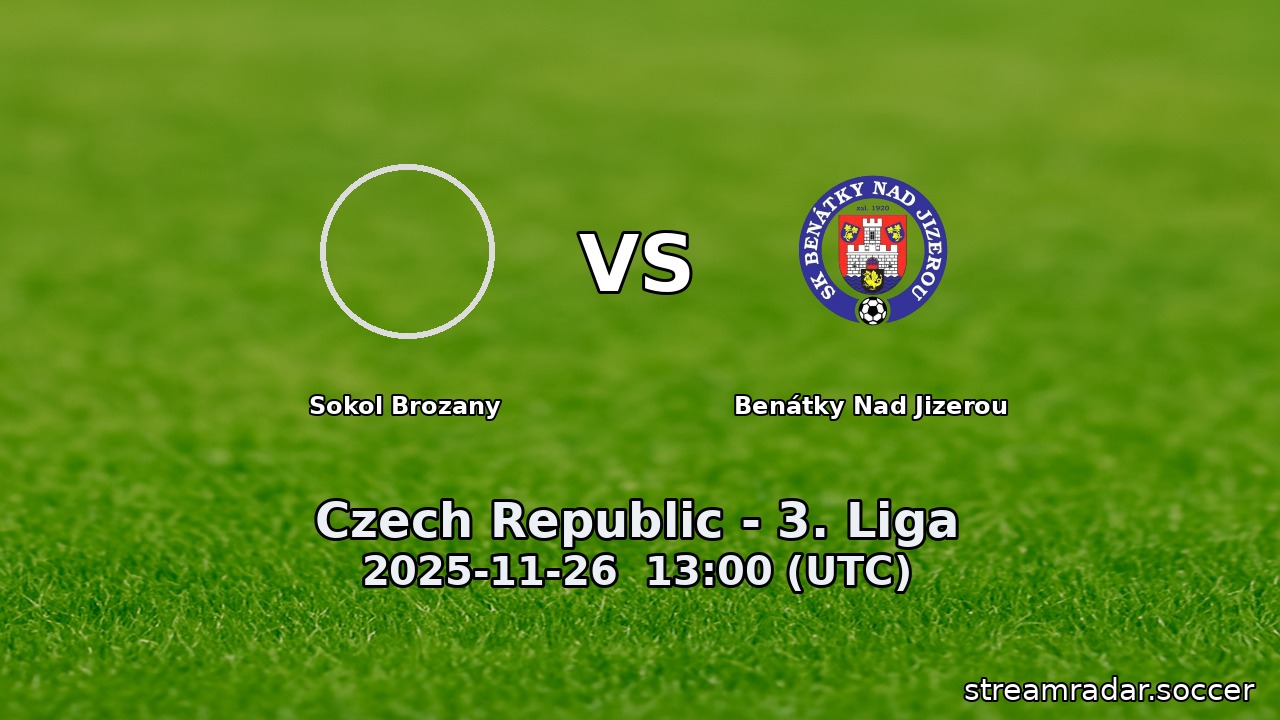 Sokol Brozany vs Benátky Nad Jizerou