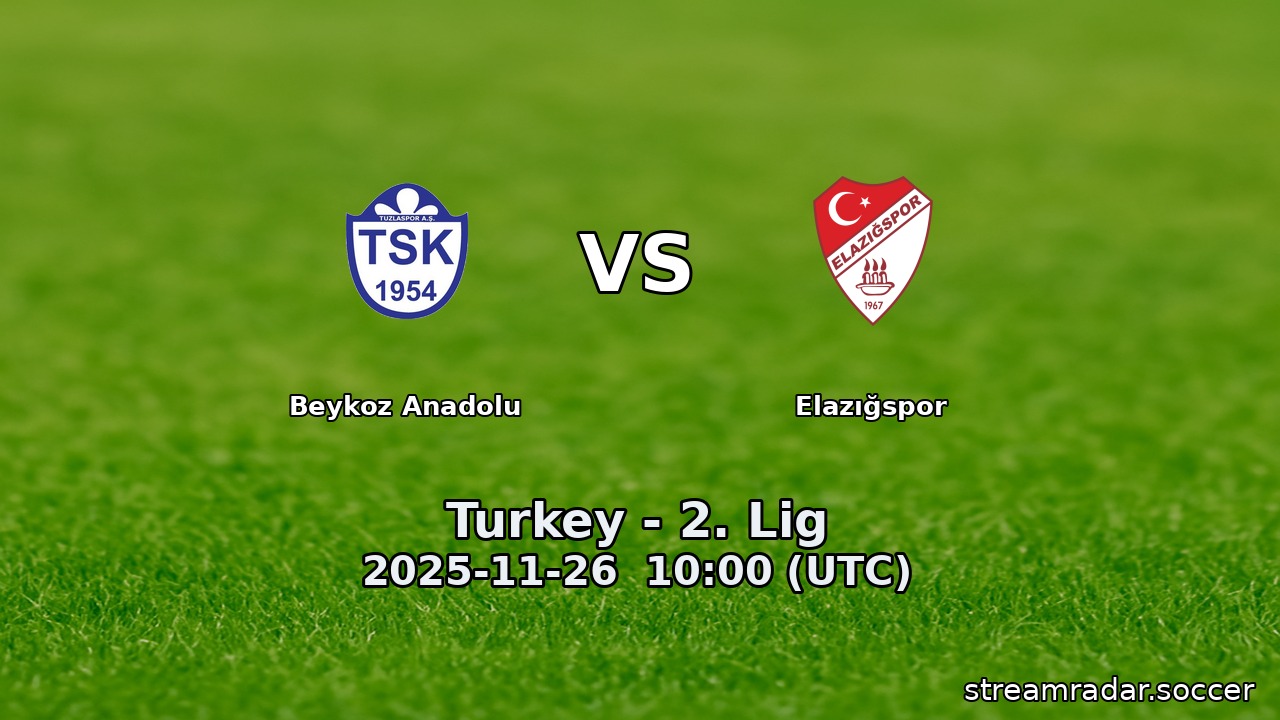 Beykoz Anadolu vs Elazığspor
