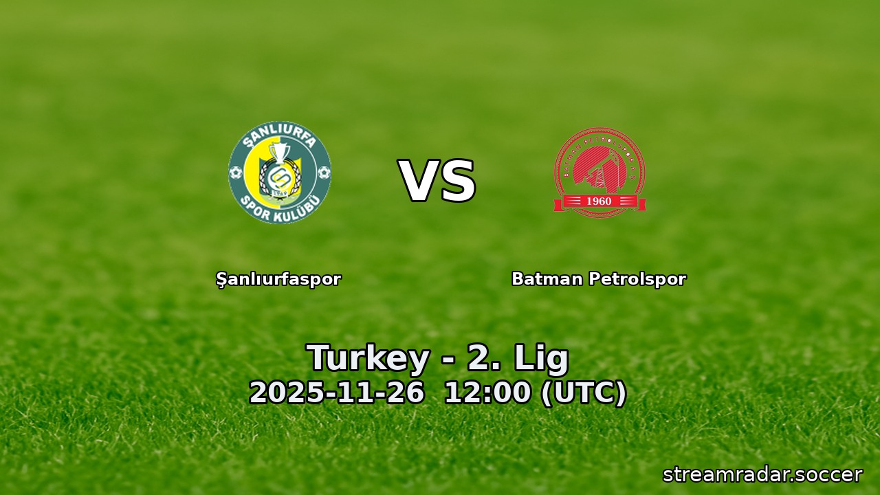Şanlıurfaspor vs Batman Petrolspor
