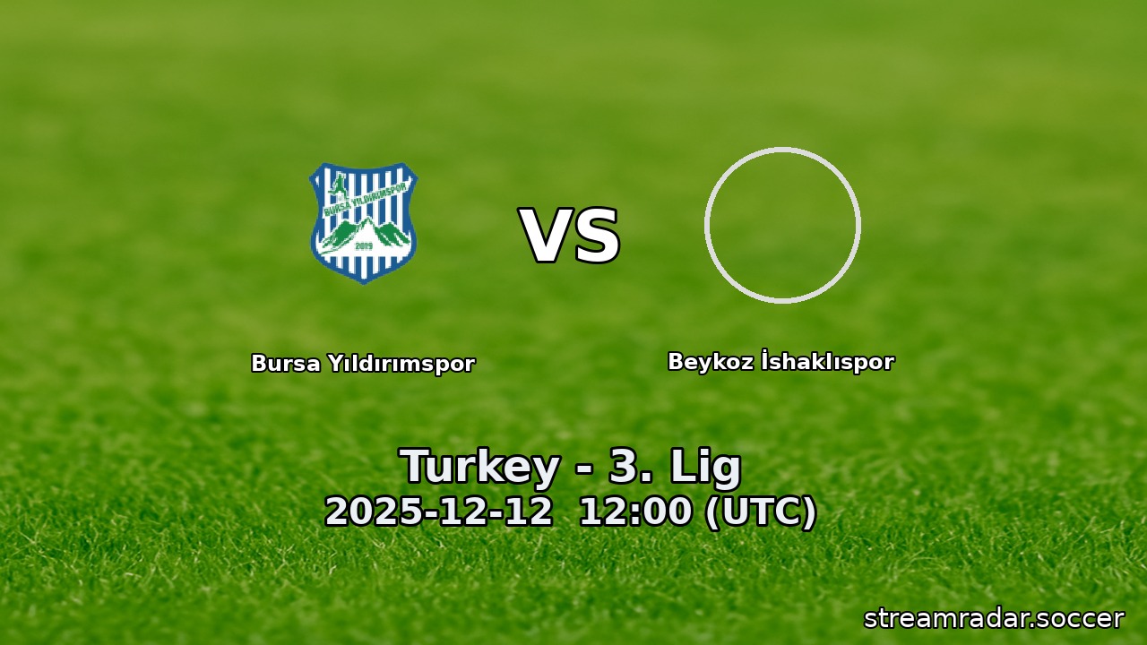 Bursa Yıldırımspor vs Beykoz İshaklıspor